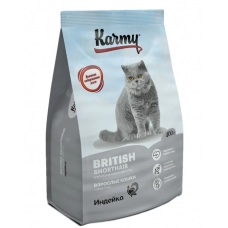 Karmy British Adult сухой корм для кошек породы британская короткошерстная с индейкой
