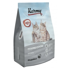 Karmy Maine Coon Kitten сухой корм для котят, беременных и кормящих кошек породы Мейн-кун с индейкой